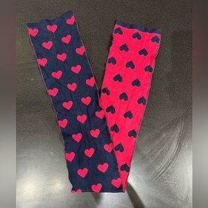 PINK BLUE heart scarf kids girls small one size valentines LN